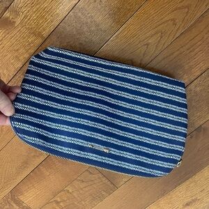 Navy and White Striped Clutch